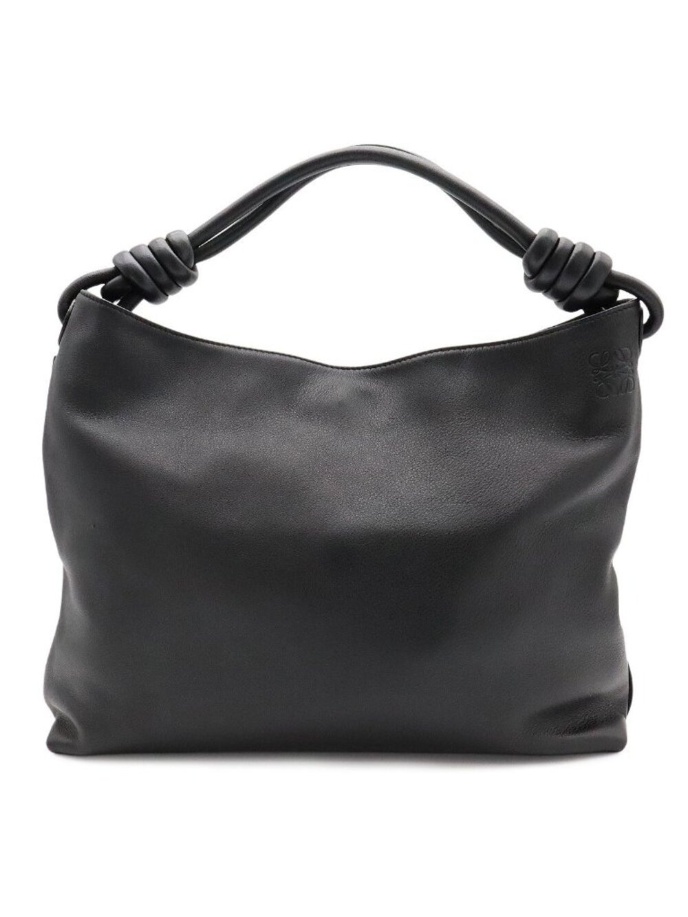 Loewe Flamenco Hobo Small Anagram Shoulder Bag Leather Black